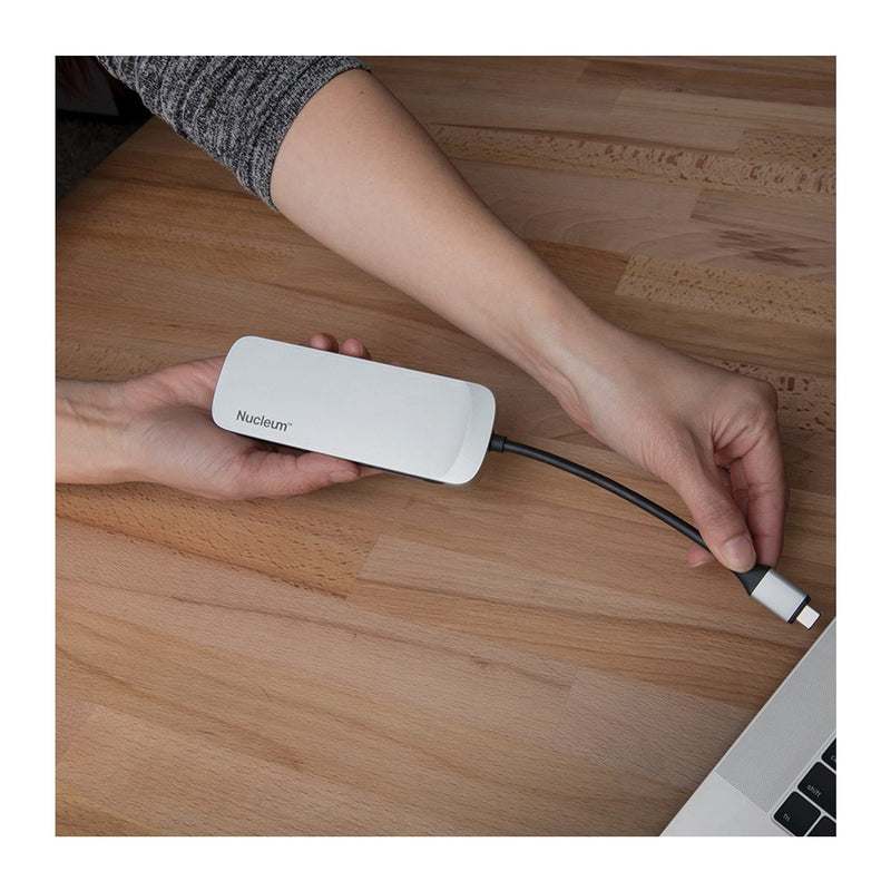 Kingston Nucleum USB C Hub, 7-In-1 Type-C Adapter Hub Connect USB 3.0, 4K HDMI, SD and MicroSD Card, USB Type C Charging for MacBook, Chromebook, and Other Type-C devices Single Item