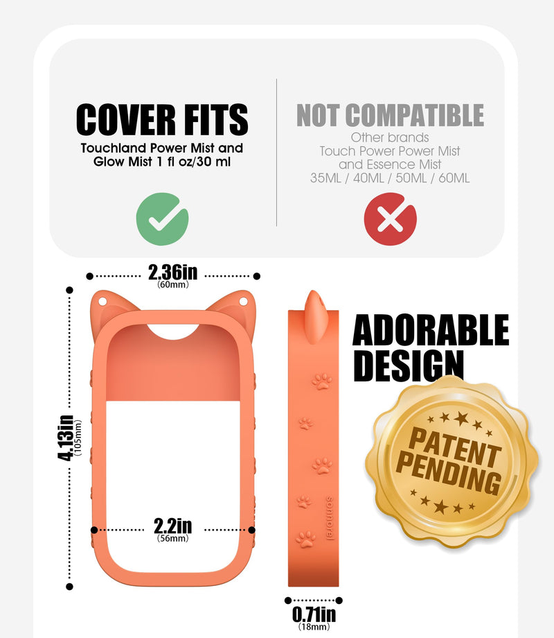 Sonnorel Silicone Case Compatible with Touchland Hand Sanitizer Spray (Fit for 1 FL OZ/30 mL Ver) Light Orange