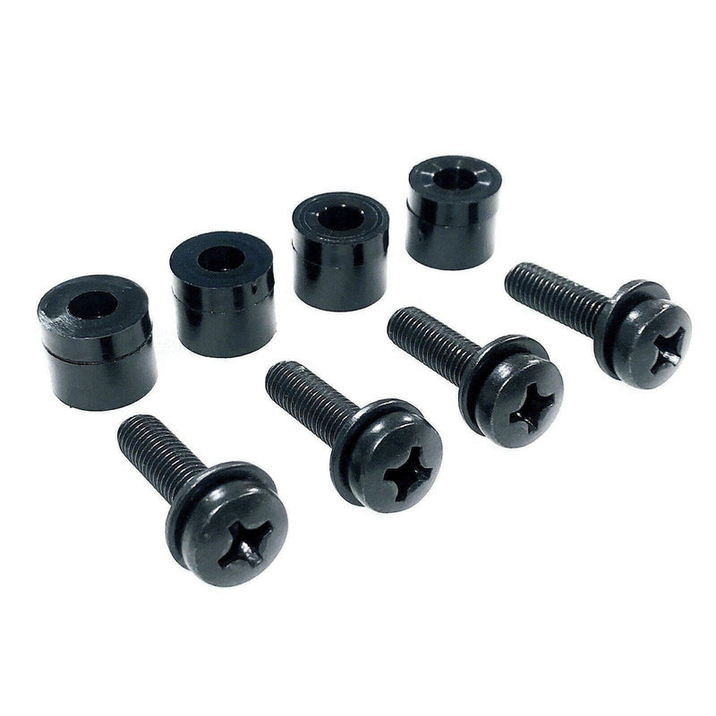 ReplacementScrews M8 Wall Mount Screws Compatible with Samsung 11-13mm Installations (1.25mm Pitch) Complete kit with Screws, Washers and Spacers - Black Plated.