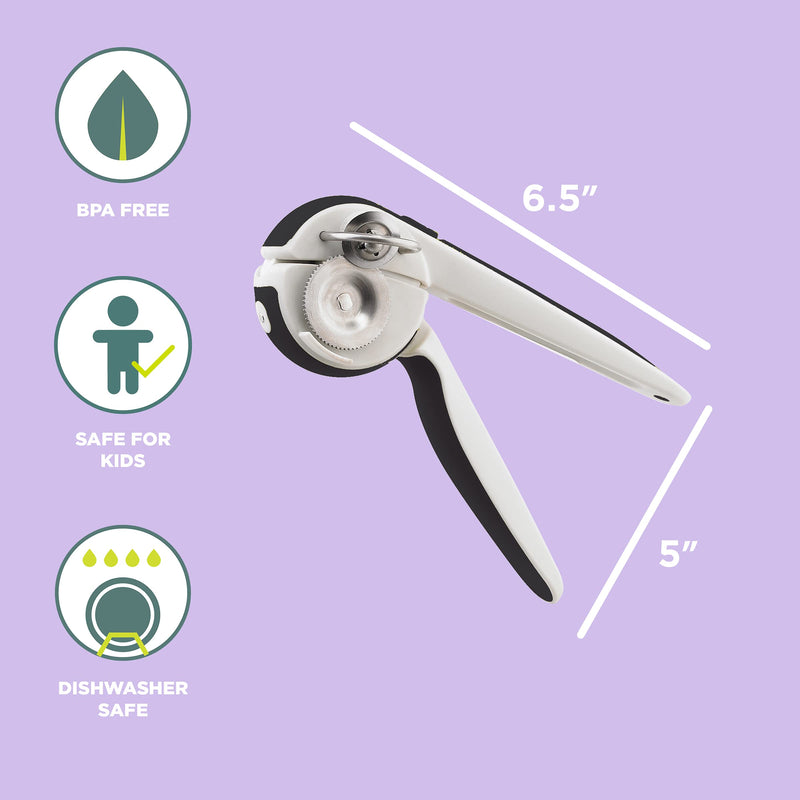 Chef'n EzSqueeze One-Handed Can Opener (Black and Meringue) 6 long