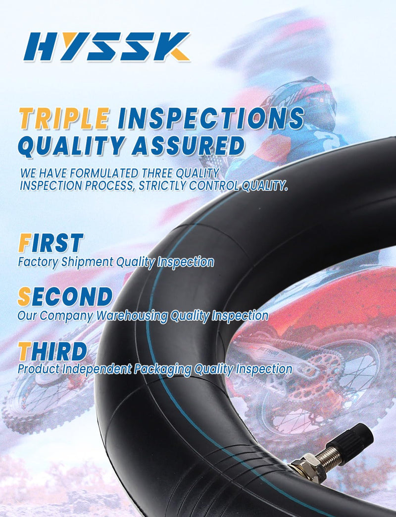 Premium Hyssk 2.75/3.00-12" Motorcycle Inner Tube for 80/100-12 SSR Dirt Pit Bike Rear Tire 2.75/3.00-12" Tube
