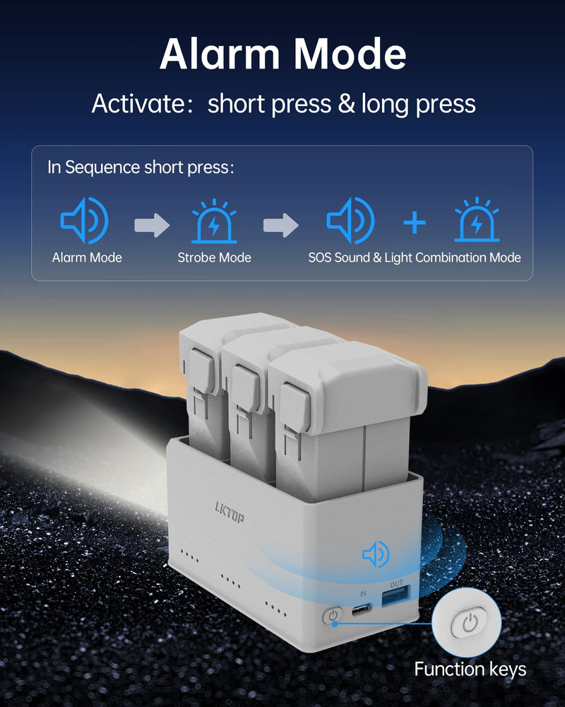 Mini 3 /Mini 4 Pro Battery Charger Hub, 37W Fast Charging Two-Way Hub with Storage LED Light Alarm Mode for DJI Mini 3, Mini 3 Pro, Mini 4 Pro Charging Hub