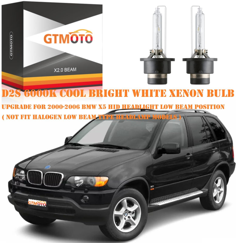 D2S Xenon Bulb for BMW Z4 X3 X5 M3 530i 525i 323i 325Ci 325i 325xi 330Ci 330i 330xi HID Headlights, 6000K Bright White 35W D2SC1 Lights Replace 63-21-7-160-806 Projector Bi-xenon Lamp, 2-Pack
