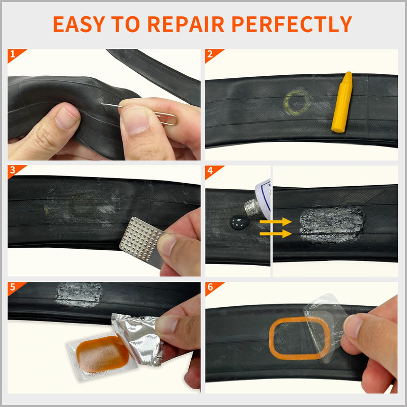PAX 11Pcs Bike Inner Tube Patch Kits with 7cc Rubber Cement, Puncture Tire Repair Kit for Car, Motorcycle, Scooter, Bicycle, BMX, ATVs, River Floating, Inflatable Rubber