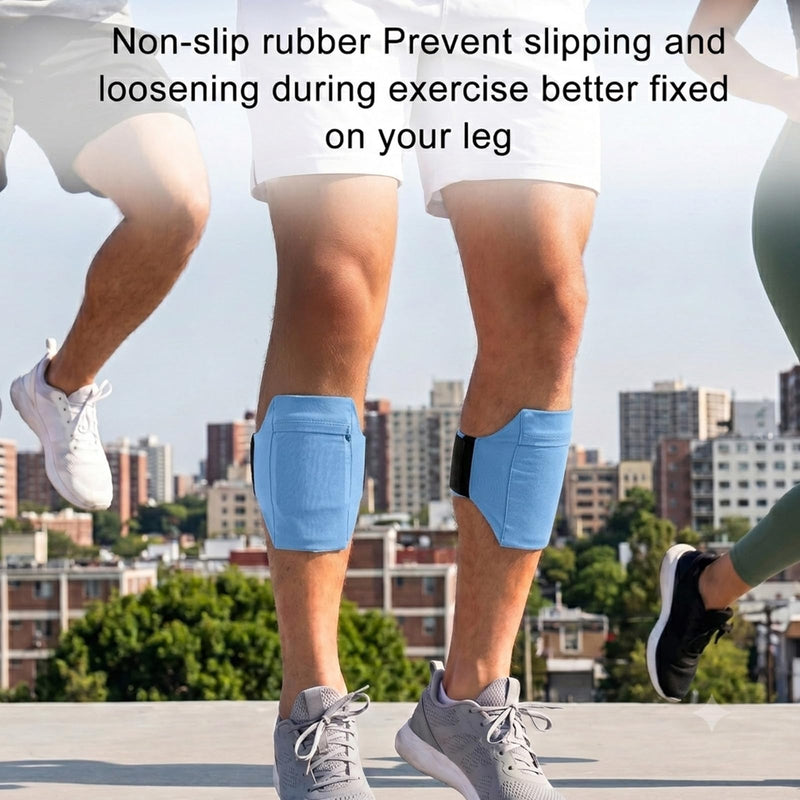 Amabro Leg Phone Holder Non Slip Cellphone Thigh Ankle Wallet Armband Strap | Adjustable Sport Pouch Storage Bag Accessories for Running Hiking Workout Walking Hiking Equestrian, Blue, 30-45cm