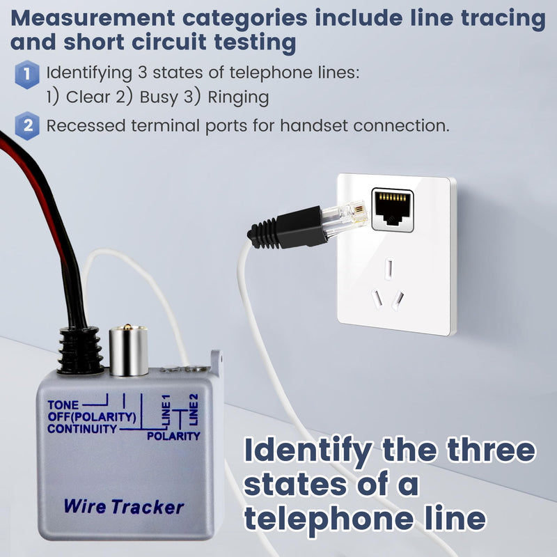Tone Generator kit, Wire Tracer Circuit Tester, Wires Tone Tracer, 200EP High Accuracy Wire Tester Kit, RJ11 Multi-Tone Cable Test Kits with Inductive Amplifier for Network Cables Collation