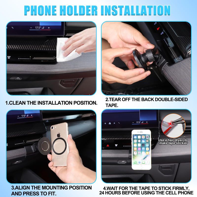 Car Phone Holder for 2024-2026 BMW 5 Series i5 G60 G68 530i 540i Accessories Centre Console Air Vent Rotatable Fixed Mobile Phone Mount Holder for Car Fit for iPhone Android Smartphones (Magnetic) F