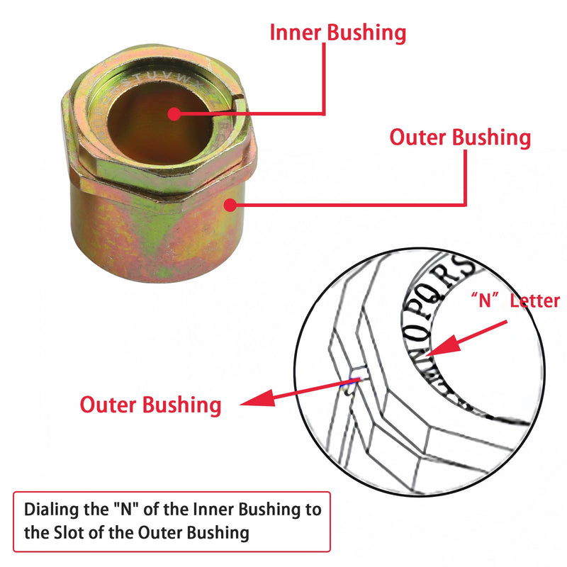 Extreme Camber Caster Alignment Bushing Kit Compatible with Ford Series Trucks F150 F250 F350 E150 Replaces# 45K6525 (2Pcs) Front Adjustable Caster/Camber Bushing 4x4 & 2WD