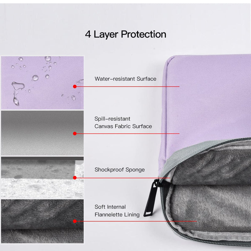 Laptop Sleeve 14 Inch Laptop Case Computer Bag for 15 inch New MacBook Air M3 A3114 M2 A2941 2024-2023, Surface Laptop 6/5/4 15 inch, HP Lenovo Acer ASUS Chromebook 14, Purple