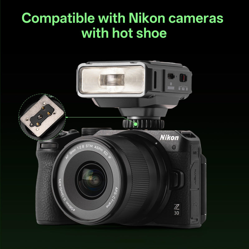 VILTROX Spark Z3-N TTL Camera Flash for Nikon, Retro Hot Shoe Flashes with TTL & Manual Modes, USB-C Rechargeable Compact Speedlite with Adjustable Brightness, Detachable Softbox, Gray Spark Z3-N-Gray