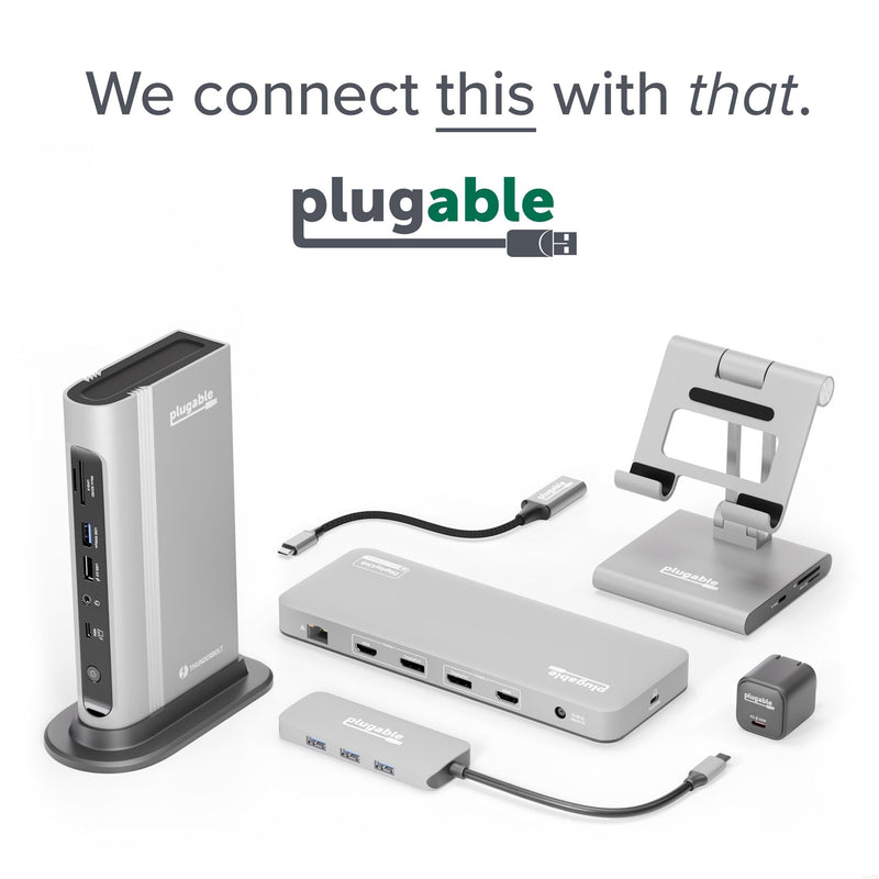 Plugable 7-in-1 USB C Hub Multiport Adapter with Ethernet Driverless Compatibility with Mac, Windows, iPhone 15, Chromebook, USB4, Thunderbolt, 100W Charging, Ethernet, 4K60Hz HDMI, 2X USB, SD/microSD