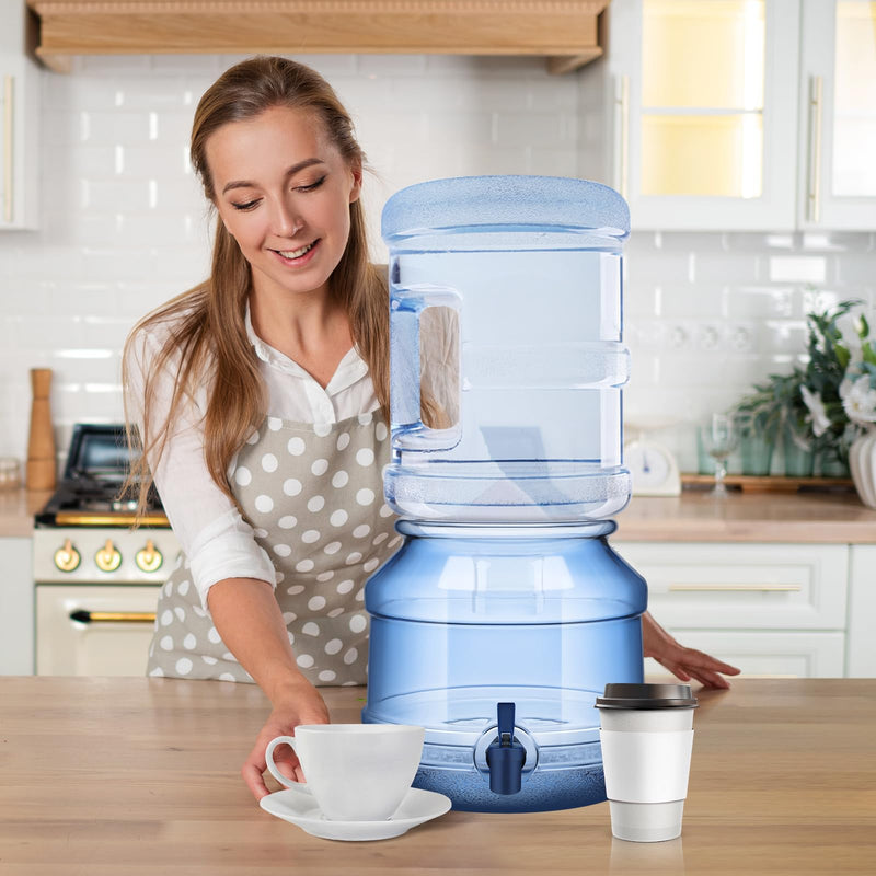 GlikCeil 5 Gallon Water Jug Dispenser Base with Spout for 3 to 5 Gallon Bottle Plastic Water Jug Holder Containers for Stand or Countertop(Blue) Blue