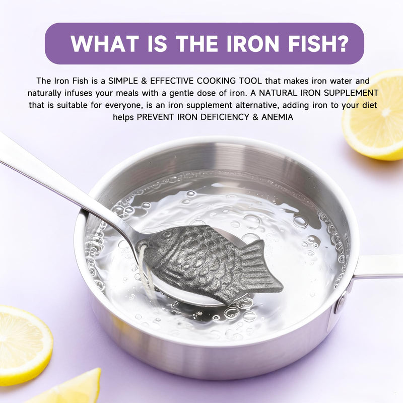 Iron Fish 2 Pack, Add Natural Sources of Iron to Food and Water, Effective and Safe Cooking Tool, Reduce The Risk of Deficiency for Vegans, Athletes, Pregnant Women