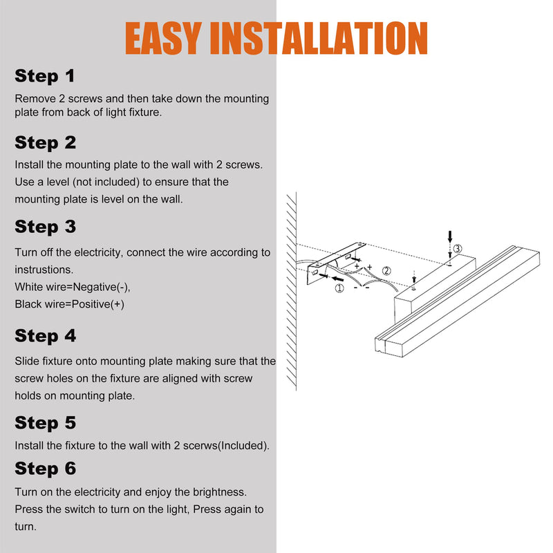 Facon 16.5Inch 12V LED RV Vanity Lights Fixtures with On&Off Switch, Matt Black Finished, RV Wall Sconces Bathroom Mirror Light with Acrylic Lens, 12Volts DC for RV, Camper, Motorhome