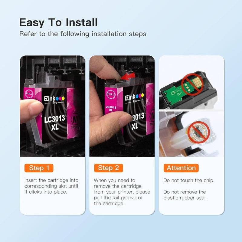 E-Z Ink Pro Compatible for Brother LC3013 Ink Cartridges LC3011 LC3013XL | LC3013 Ink Cartridges bk/c/m/y LC3011 LC 3013 for Brother MFC-J491DW MFC-J497DW MFC-J895DW MFC-J690DW (2B/1C/1M/1Y-5 Pack) LC3013XL_05P-2B1C1M1Y LC3013XL-5P