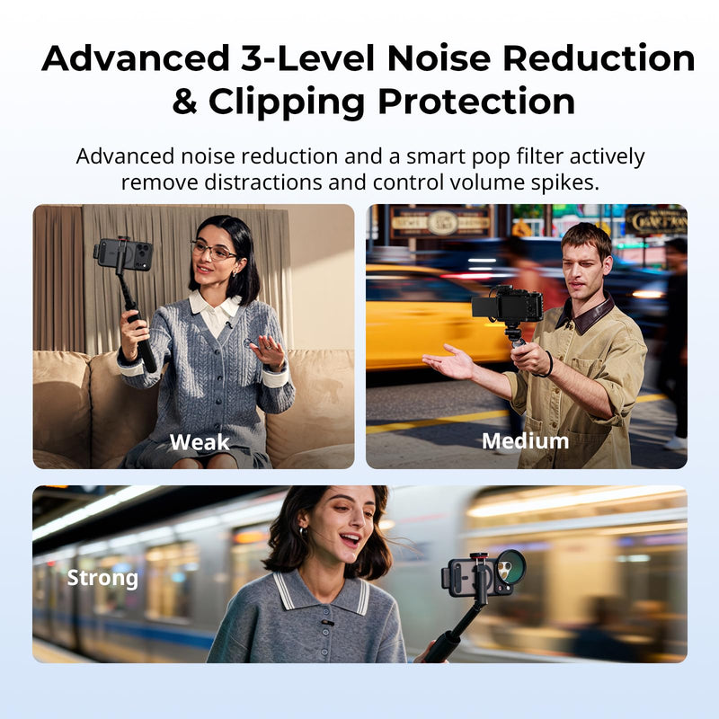 SMALLRIG Wireless Microphone S70 Mic Cover Kit (2 TX + 2 RX + Charging Case + 9 Mic Covers), Mini Lavalier Mic for Vlogging/Interview/Streaming, Includes 9 Color Silicone Covers