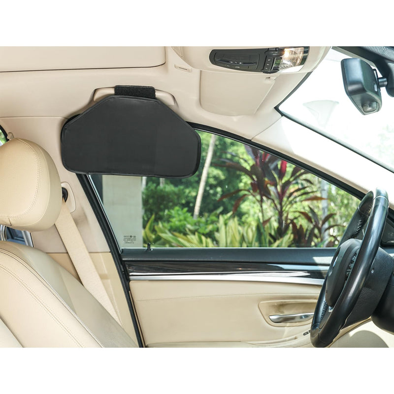 TFY Side Window Sun Visor for Car Roof Handles - Sun Glare and Heat Blocker for Driver or Passenger, Reduces Side Window Glare, Easy Installation and Storage (Black) Black