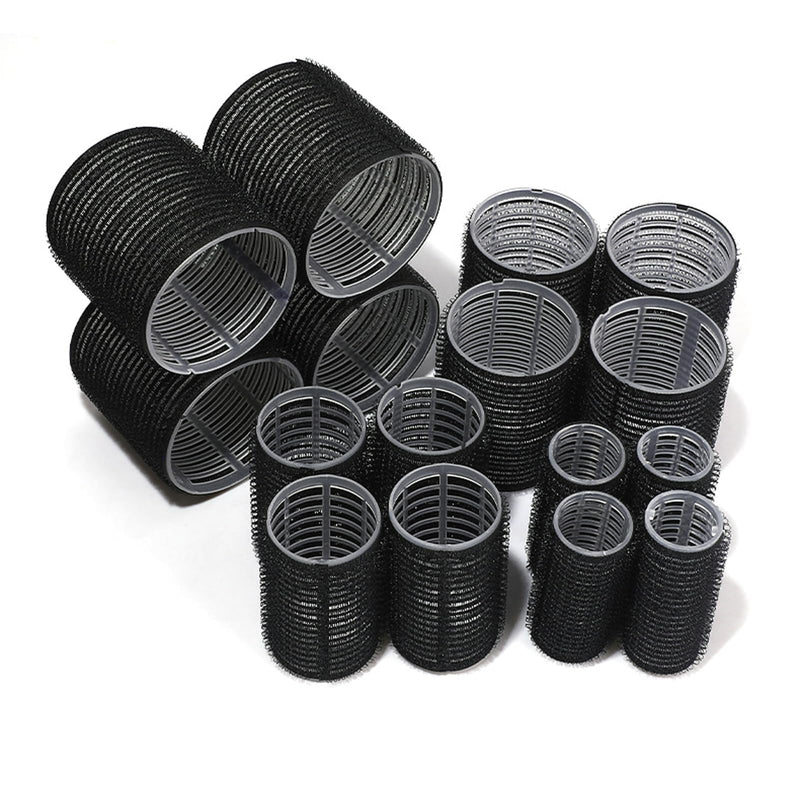  [AUSTRALIA] - Black Hair Rollers - 28 Pcs Hair Rollers with Clips Velcro Rollers for Bangs, DIY Hairstyle Tools for Women, Salon Hairdressing Curler