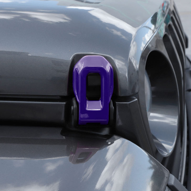 Hood Latch Lock Catch Brackets Cover Trim Fit for 2018-2025 Jeep Wrangler JL JLU & Gladiator JT(Purple) Purple