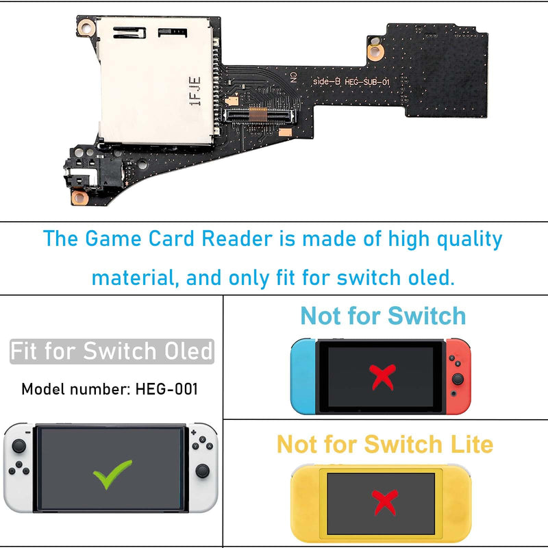 Compatible with Nintendo Switch OLED, Ikpek Game Card Reader Cartridge Micro SD Card Slot Tray Headphone Jack Daughterboard Replacement for NS OLED with Repair Tools Green - 1 Pack