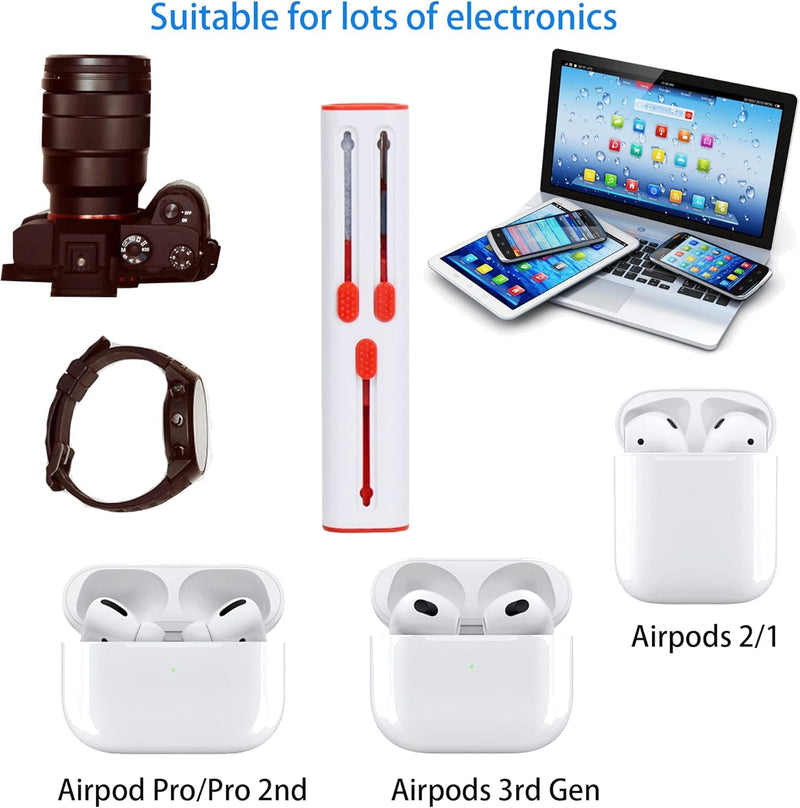 Multi-Function Cleaner Brush for Airpods Pro - Cleaner Pen Kits Soft Brush for Bluetooth Earphones Case Cleaning Tools for Keyboard Earbuds, Laptop, Phone iPhone 17 16 15 Pro Max LEGO Camera Lens