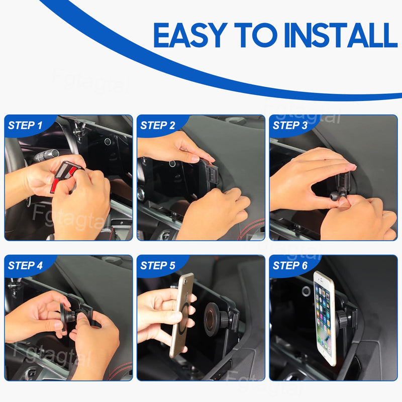 Car Phone Mount Compatible with Chevrolet Corvette C8 2020-2025 | Cell Phone Holder for Center Console Navigation Screen, Handsfree Car Phone Stand