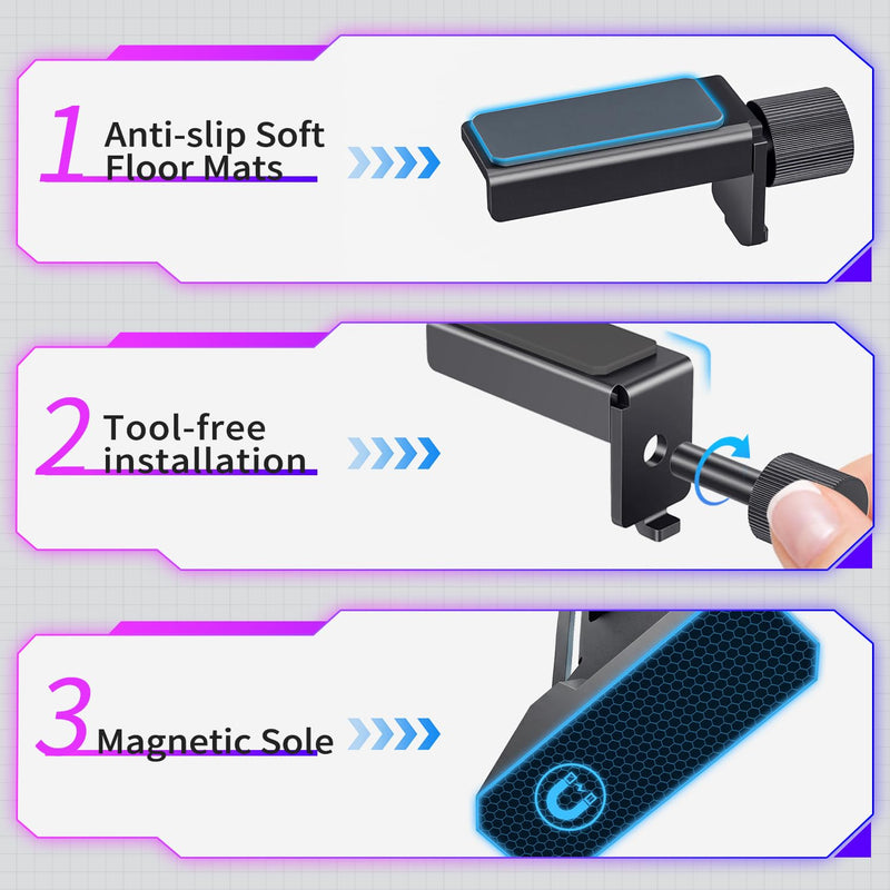 ARGB GPU Support Bracket with CPU & GPU Temp/Usage Display, Adjustable Height GPU Sag Bracket with Magnet & Non-Slip Base for Video Card, Universal Graphics Card Support, 5V3PIN RGB GPU Brace