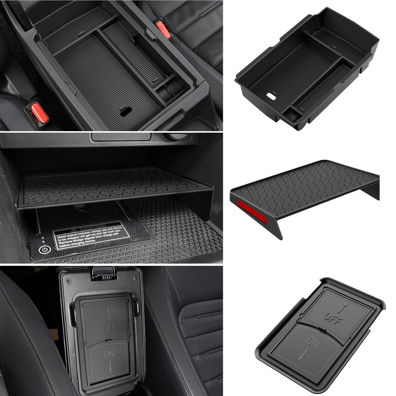 3PCS Center Console Organizer Compatible with Honda CRV 2023 2024 2025 Accessories CR-V Hybrid Armrest Organizer Tray Hidden Storage Box ABS Material for 2023-2025 CR-V（3pcs）