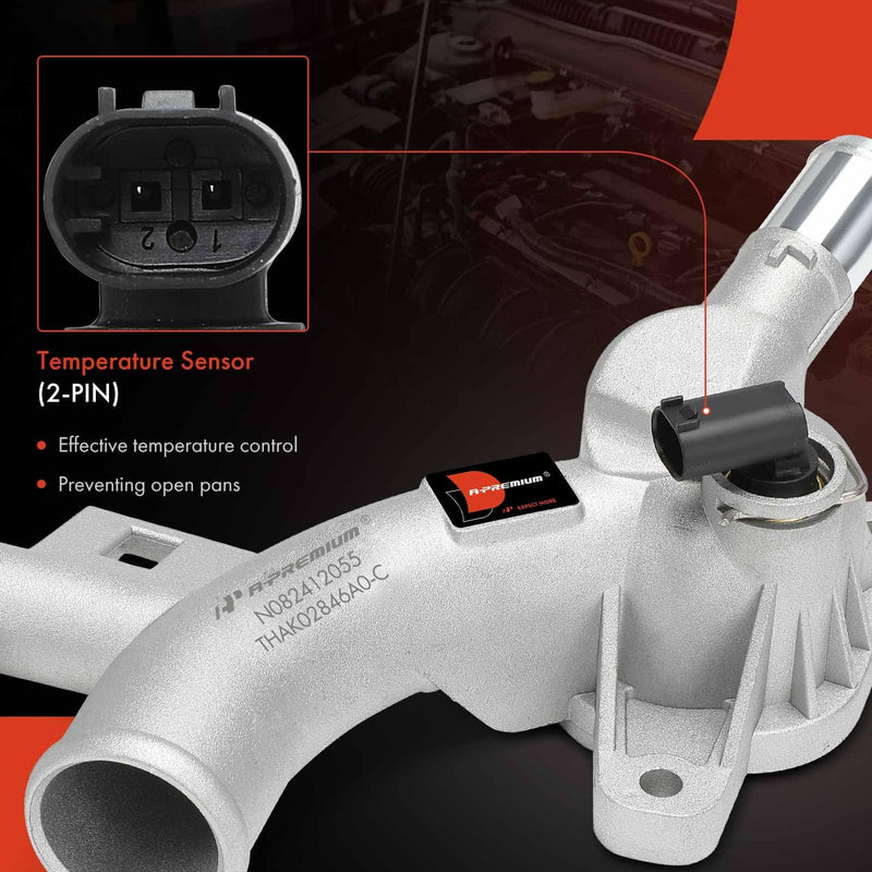 A-Premium Upgraded Aluminum Coolant Housing Water Outlet with Inlet Hose & Oil Cooler Hose Compatible with Chevy Cruze 11-15, Sonic 12-20, Trax 13-20 & Buick Encore 13-19 - L4 1.4L - Replace# 25193922