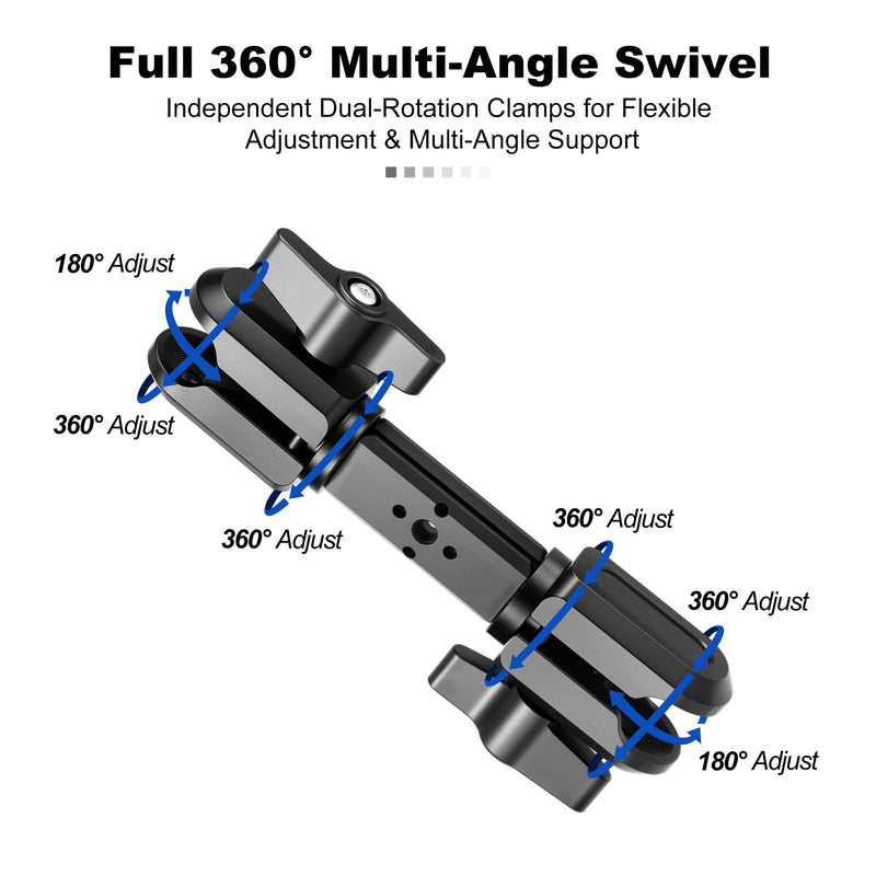 Dual Socket Extension Arm 1 Inch Ball Mount Adapter