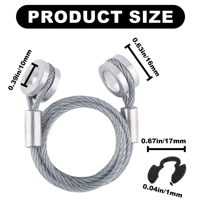 2pcs Hood Control Cable with 4pcs Circlips, Hood Release Latch Cable Replacement Suitable for Peterbilt 1987-2010 357/375 / 377/378 / 379 Replaces Parts Accessories L92-6000-0718/924-5402