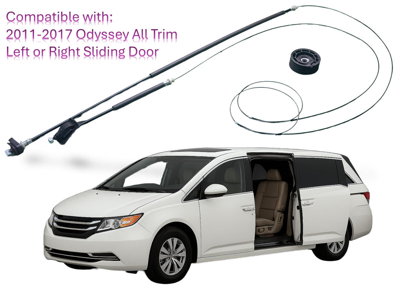 Sliding Door Cable Repair Kit for 2011-2017 Odyssey with Cable and Pulley Wheel Left or Right Door Compatible with Motor 72546TK8A01 on 2011-2017 Honda Odyssey