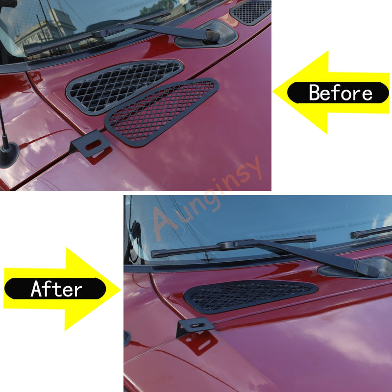 Car Front Hood Air Vent Cover Fit Toyot@ FJ Cruiser 2007-2021 Car Front Engine Vent Protection Mesh Cover Exhaust Port Air Vent Cover Engine Air Outlet Protection Net Cover Trim Exterior Accessories Hood Air Vent Cover-Black