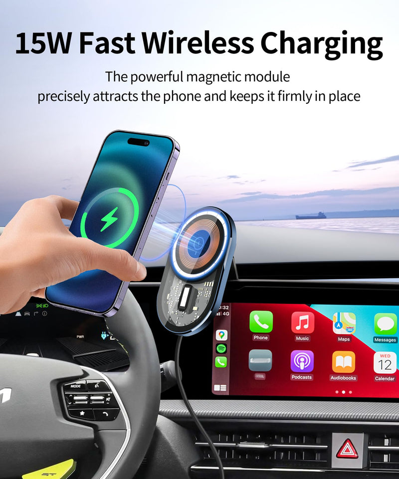 Wireless Charging car Phone Holder for Kia EV6 2022-2024 Accessories 12.3 inch Screen Fixed Clip,360° Rotation car Phone Mount Compatible with MagSafe 12.3-inch for 2022-2024 EV6