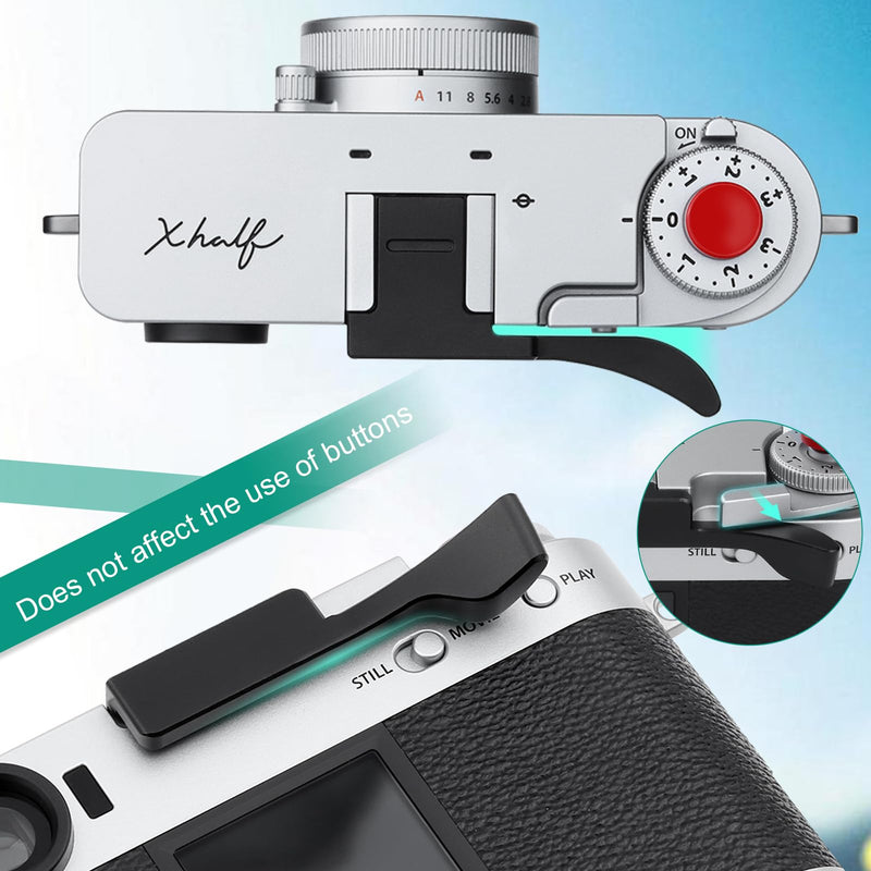 Haoge Metal Thumb Up Grip for Fujifilm X Half Camera Digital Accessories XHALF Hot Shoe Thumb Up Rest Support Handgrip Black THB-XHALF-B