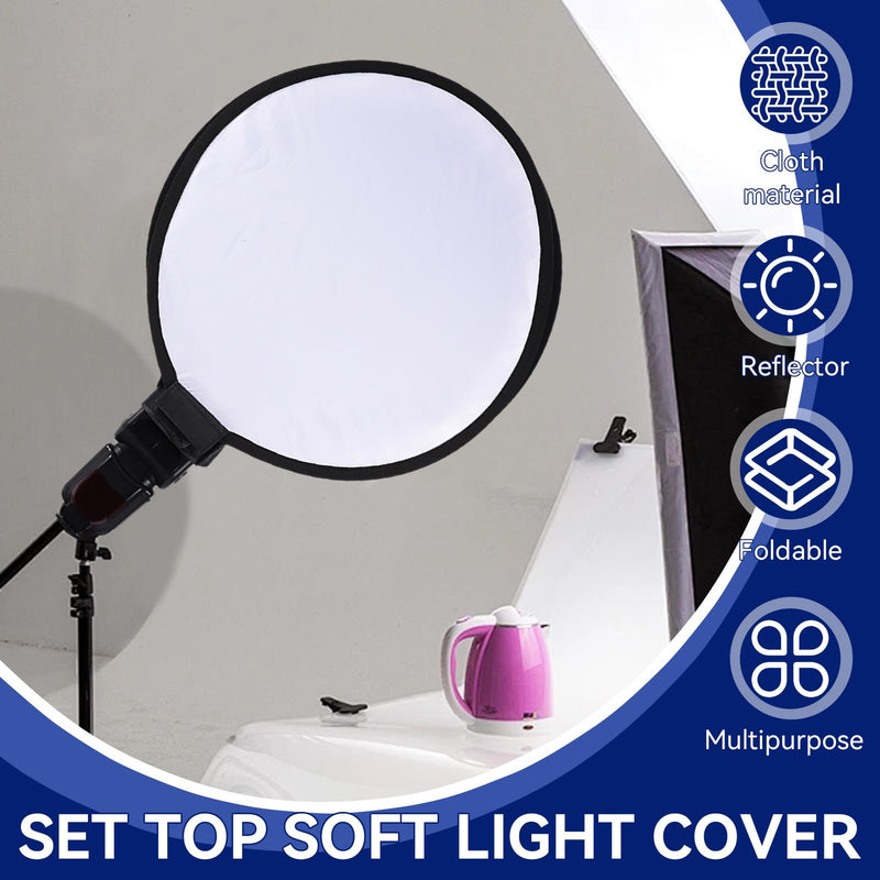 Flash Diffuser Light Softbox, Mini Portable Round Beauty Dish Disc Light Reflector Camera Flash Reflector Photography Accessories (40cm) 40cm