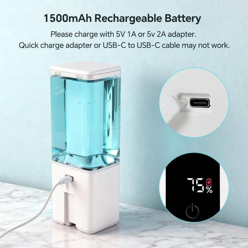 LAOPAO Automatic Soap Dispenser Wall Mount Rechargeable Liquid Soap Pump for Kitchen, Touchless Soap Dispenser for Dish/Hand/Shower Soap, Home & Commercial, 540ml, White