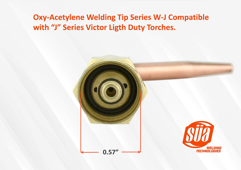 SÜA - Oxy-Acetylene Welding Tip Series W-J Compatible with “J” Series Victor Ligth Duty Torches - Sizes #1, #2 and #3 (3-Pack) Sizes #1, #2 & #3 (3-Pack)