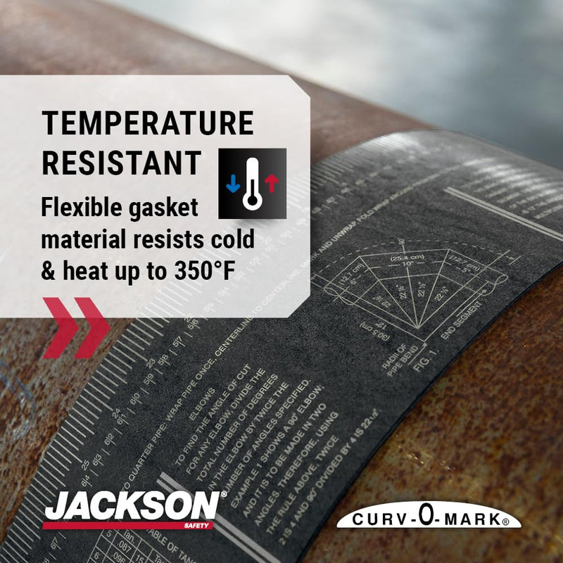 Jackson Safety Pipe Measuring Tool - Wrap-A-Round Tape Pipe Fitting Tool (Multiple Sizes and Heat Ratings) 350⁰ F Heat Rating Large