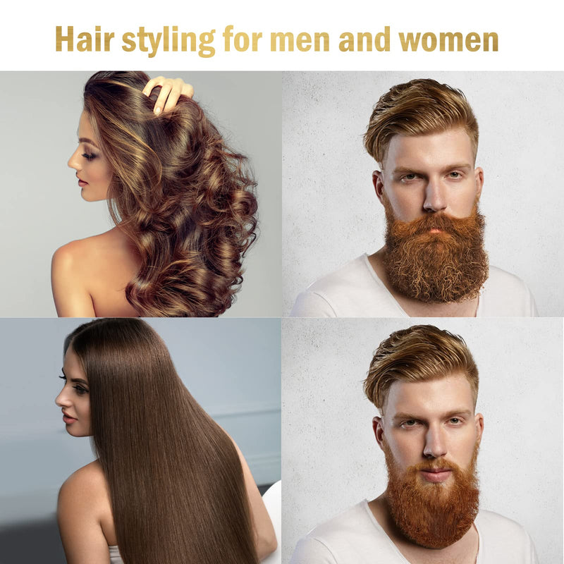  [AUSTRALIA] - Hot Comb Hair Straightener Electric Straightening Comb, Single-Sided Portable Ceramic Beard Straightener Brush Anti-Scald Press Comb Ceramic