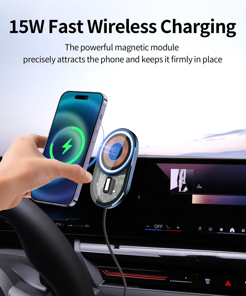15W Wireless Charging Car Phone Holder for BMW X3 2025-2026, 14.9" Screen | Magsafe Accessories Fast Charging Magnetic Cell Phone Holder Clip Compatible with iPhone Android, 3D Fit Vehicle Phone Stand 14.9-inch for 2025-2026 X3