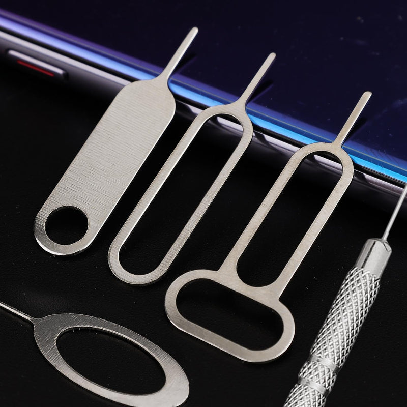 16Pcs Sim Card Removal Tool Set, Sim Ejector Tool Smooth and Burr-Free SD Card Removal Tools Key Cards Tray Ejector Pins for All Cell Phones (Silver)