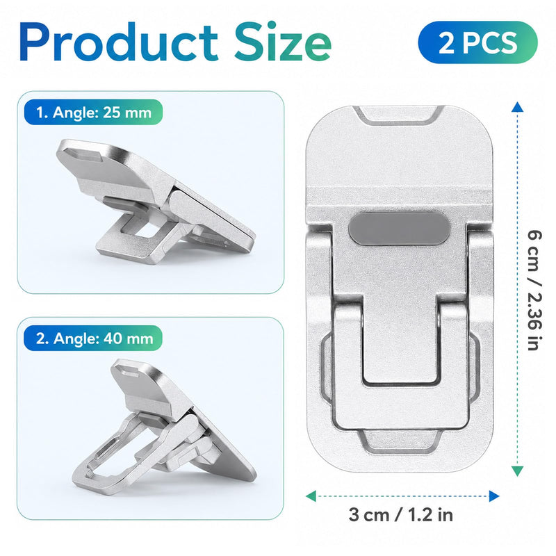 2 Pcs Foldable Laptop Stand Zinc Alloy Portable Keyboard Riser | Portable Laptop Riser Feet, Laptops Stand with Dual Tilt Angle, Adjustable Laptops Stand, for Most Keyboards