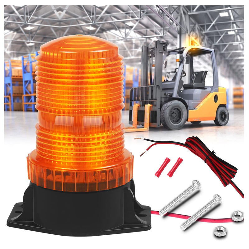 ONERAY [Upgrade 30 LED Strobe Light with extension cable, DC10-110V Amber Emergency Warning Flashing Safety Strobe Beacon Light for Vehicle Forklift Truck Tractor Golf Carts UTV Car Bus and More Yellow 1P