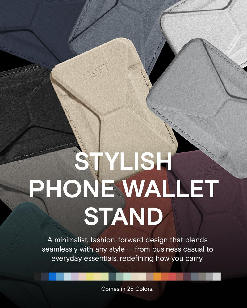 MOFT Magnetic Wallet Stand Compatible with iPhone 17/16/15/14/13/12 Series, Angle Adjustment & Magsafe Compatible MOVAS Phone Stand,Earthen Beige Earthen Beige