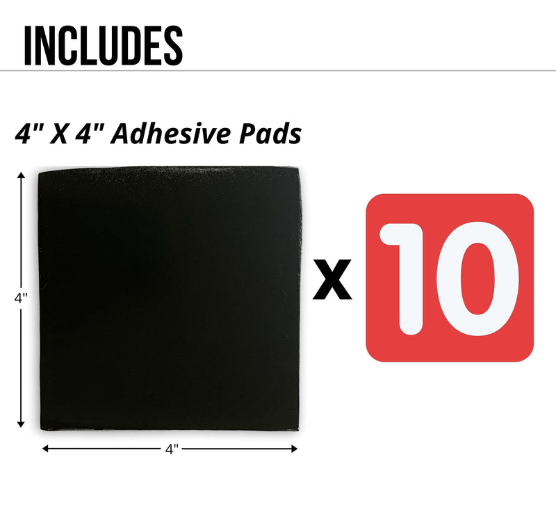 Adhesive Sticky Pads For Road Reflectors | Pack of 10 | 4 by 4 inch Butyl Pads | Sticks to Street, Pavement and Asphalt | Industrial Grade Glue for Reflector Markers (Reflectors Sold Separately)
