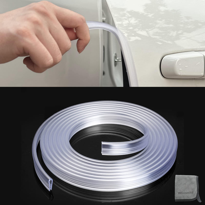 Winunite 32.8ft (10m) Car Door Edge Guards Clear – Self-Adhesive PVC, U-Shaped, Fits Most Vehicles, Scratch- and Chip-Resistant – Reduces Dings in Parking Lots 32-4/5Ft
