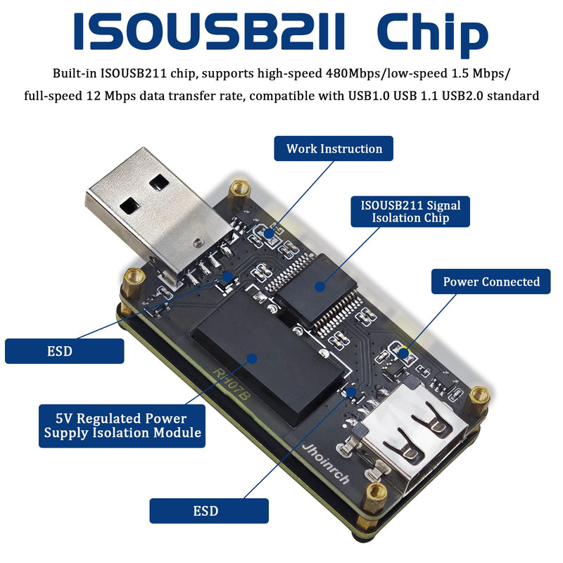 USB 2.0 480Mbps High Speed Isolator Supports 5000Vrms Signal Isolation and 1500V Voltage Isolation