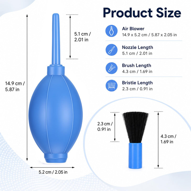 2 pcs Air Blower with Soft Brush Silicone Super Blower Blaster Pump | Dust Camera Lens Cleaner Manual Rubber Bulb Air Pump Dust Cleaner for Digital Sensor Screens Keyboards Telescope