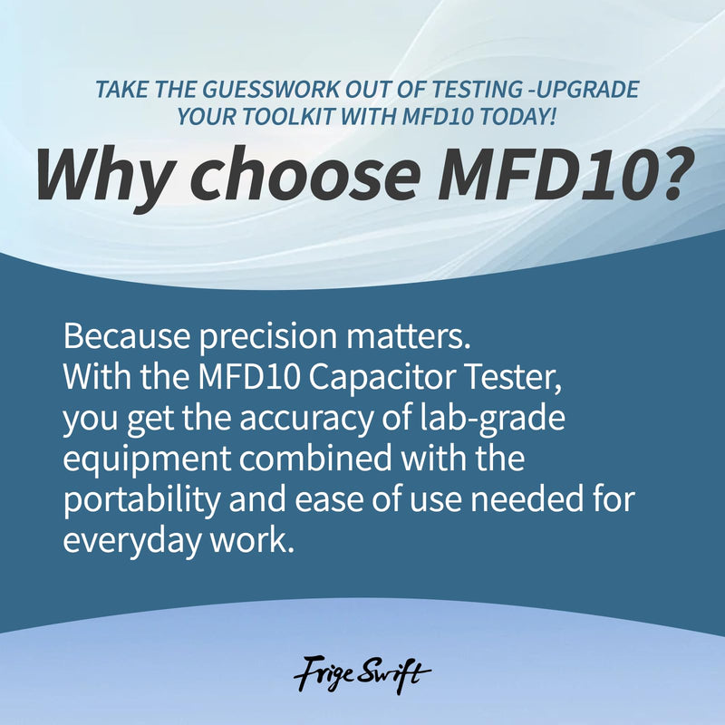 MFD10 Digital Capacitor Tester with LED Display 0.001-9999μF, ±5% Accuracy